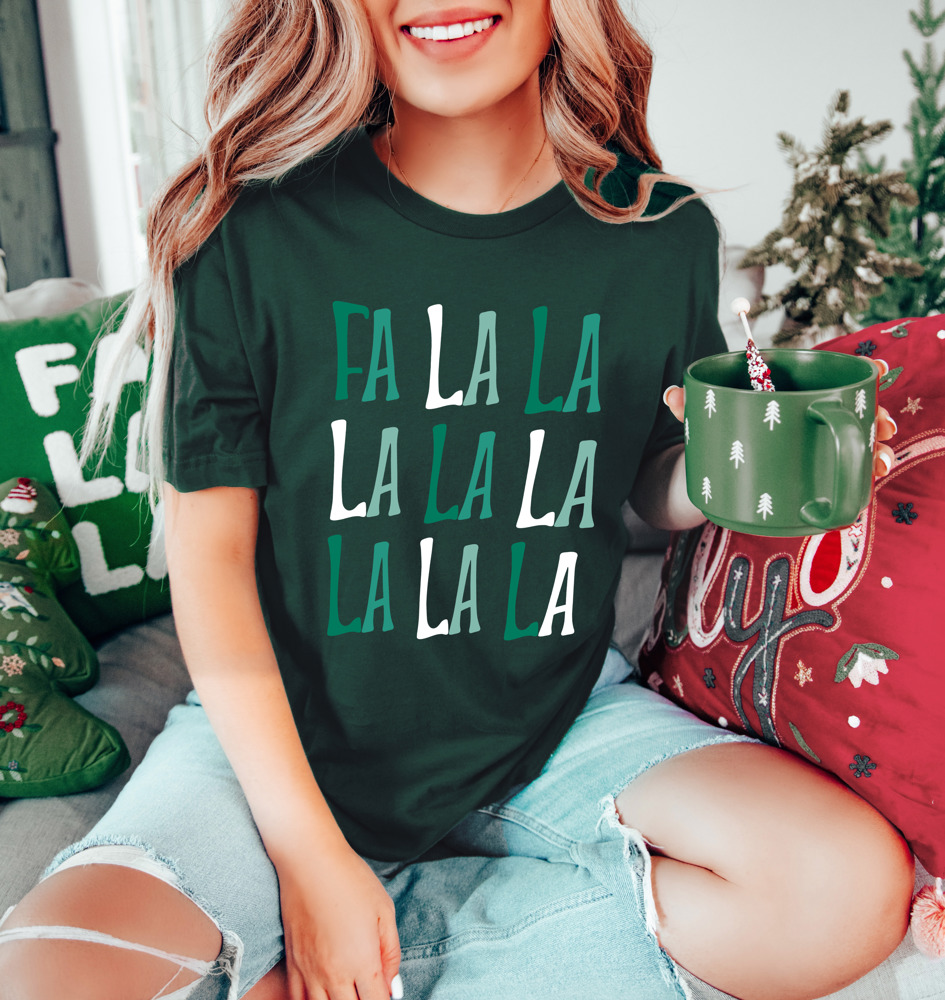 Minty Fa La La La La Christmas Graphic Tees