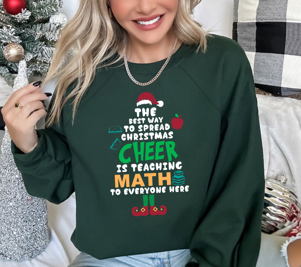 Merry Math Teacher Christmas Bella Canvas Sweater