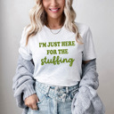  Thanksgiving Bella Canvas Graphic Tee 'Here for the Stuffing'