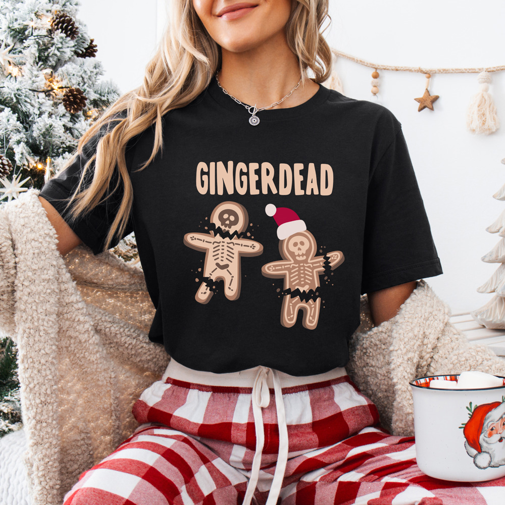 Gingerdead Christmas Cookie Pun Bella Canvas Tee