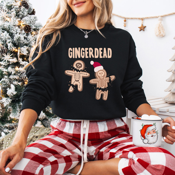 Gingerdead Christmas Cookie Pun Bella Canvas Sweater