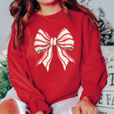 Small Red Raglan Sleeve Just Girly Christmas Cake Coquette Bella Canvas Bow Sweaters