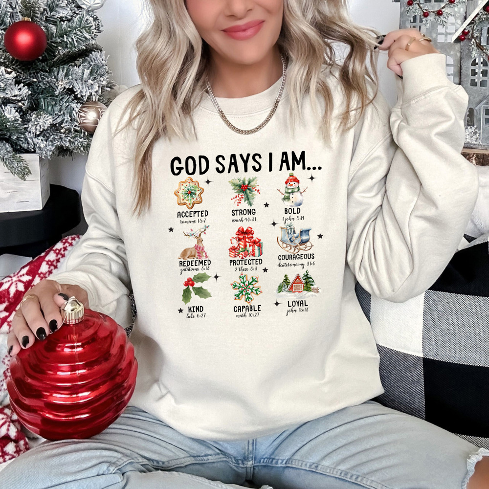 Bella Canvas Cute Faith Style Christmas Sweater