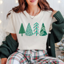  Cute Festive Chrsitmas Doodle Trees Bella Canvas Tee