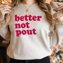 Small Heather Dust Raglan Sleeve Better Not Pout Holiday Bella Canvas Sweater