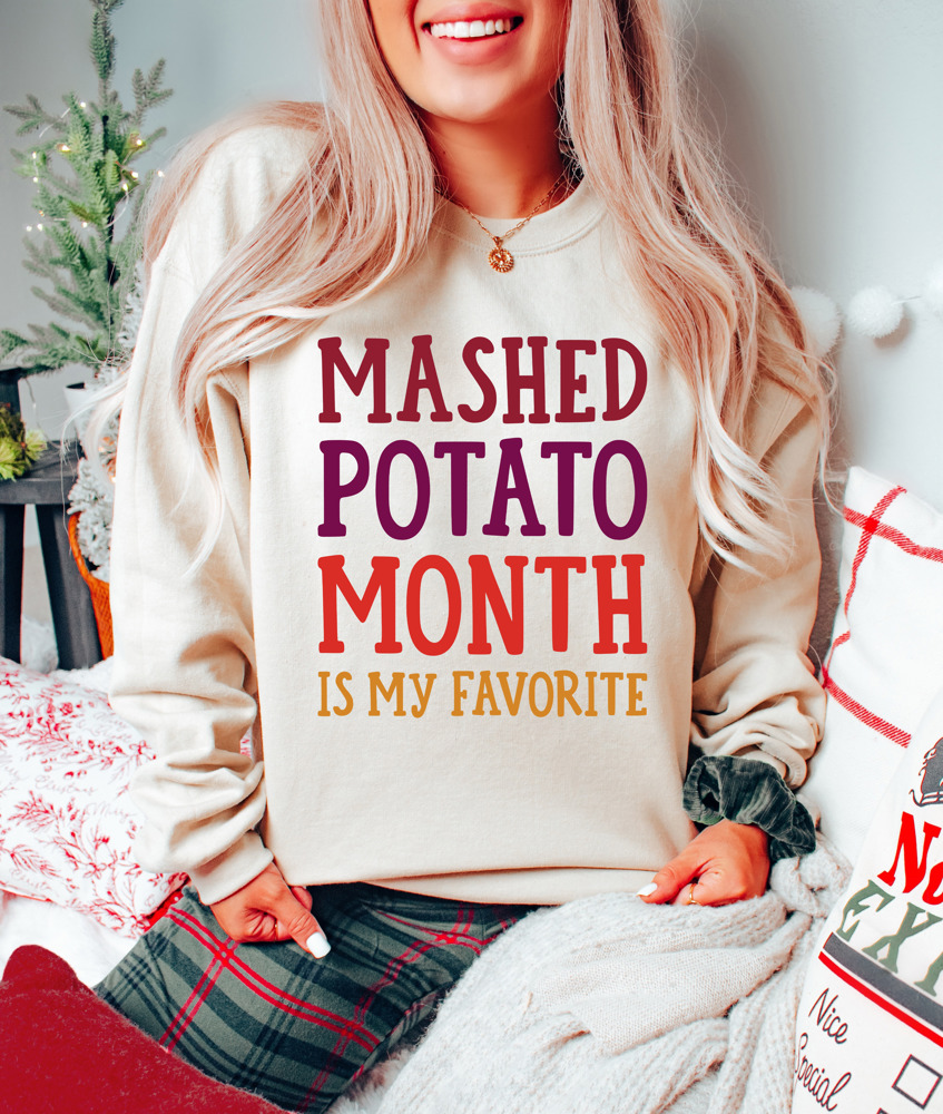 Comfy Mashed Potato Thanksgiving Day Bella Canvas Sweater