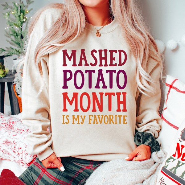 Comfy Mashed Potato Thanksgiving Day Bella Canvas Sweater