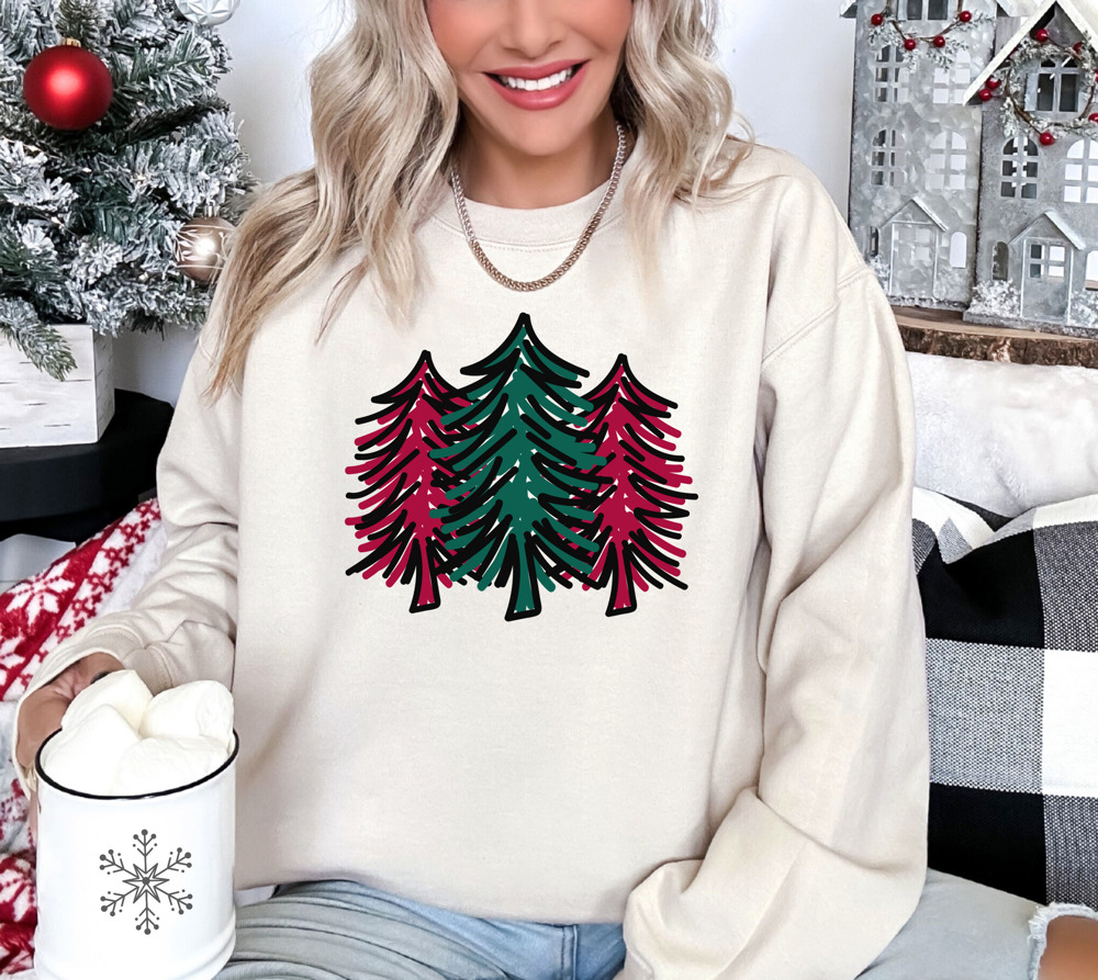 Bella Canvas Christmas Tree Fleece Sweater