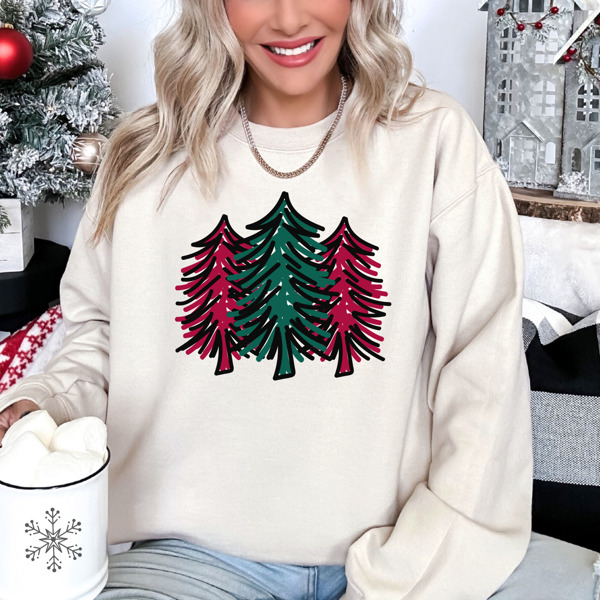 Bella Canvas Christmas Tree Fleece Sweater