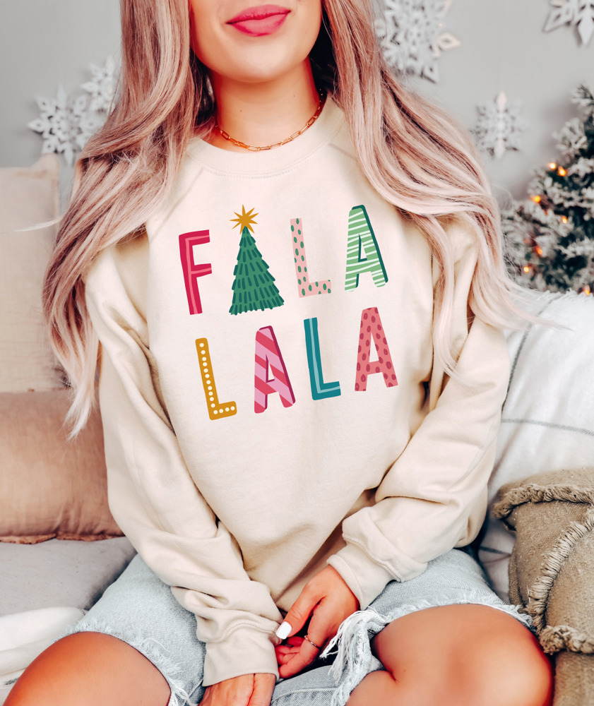 Cozy Soft Bella Canvas Fleece Fa La La La Sweaters