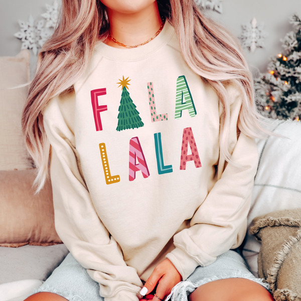 Cozy Soft Bella Canvas Fleece Fa La La La Sweaters