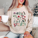  Bella Canvas Soft Fleece Christmas Floral Winter Print Sweater