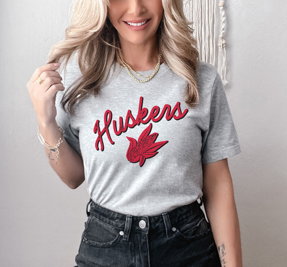 Retro Game Day State 'Huskers' Bella Canvas Tee