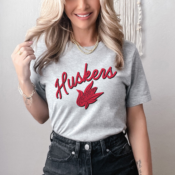 Retro Game Day State 'Huskers' Bella Canvas Tee