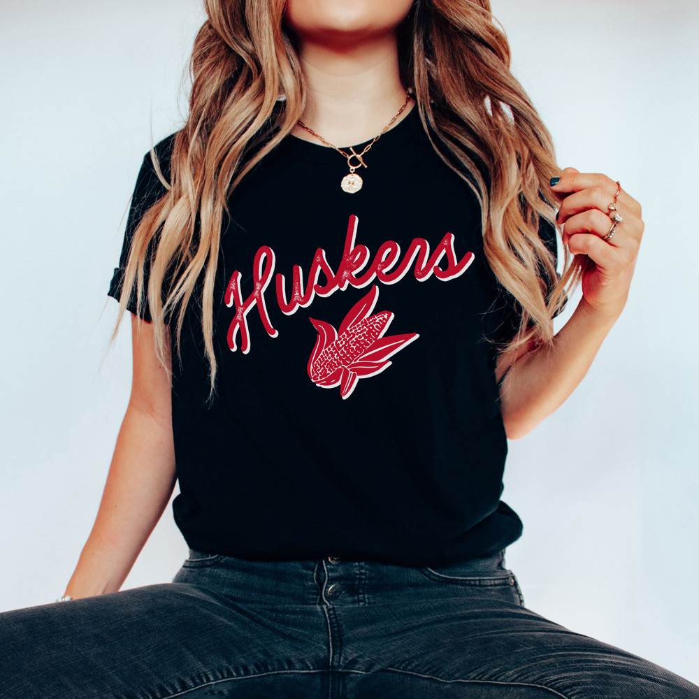 Retro Game Day State 'Huskers' Bella Canvas Tee