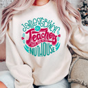 Small Heather Dust Drop Shoulder Jolliest Funny Teachers Bella Canvas Sweater