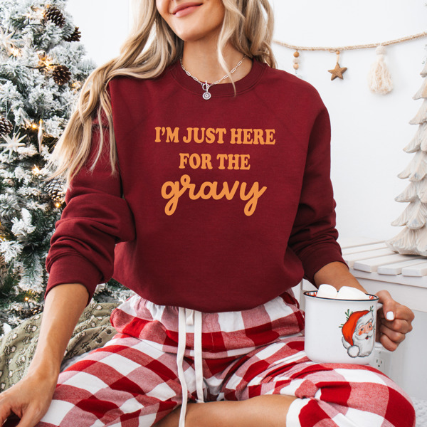 Here for the Gravy Bella Canvas Thanksgiving Sweater