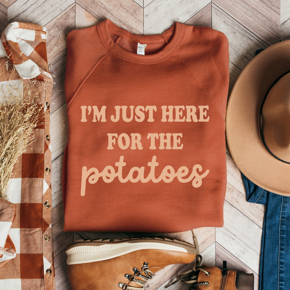 'Here for the Potatoes' Thanksgiving Sides Bella Canvas Sweater