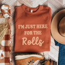  Thanksgiving Style 'Here for the Rolls' Funny Bella Canvas Sweater