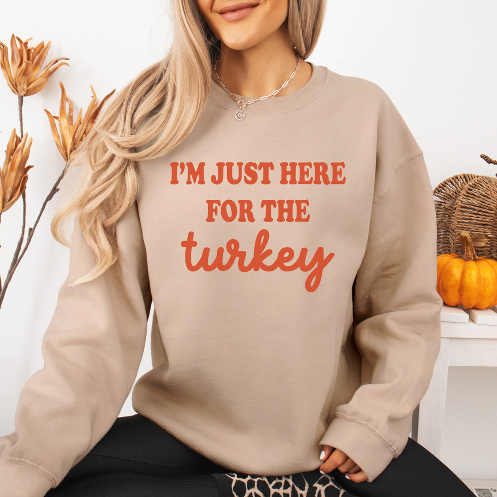 Here for the Turkey Bella Canvas Thanksgiving Sweater