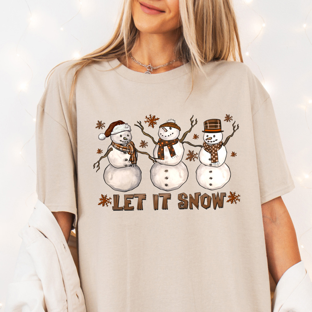 Cute Snowman Christmas and Winter Bella Canvas Tee