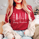  Doodle Christmas Trees Festive Holiday Bella Canvas Tee