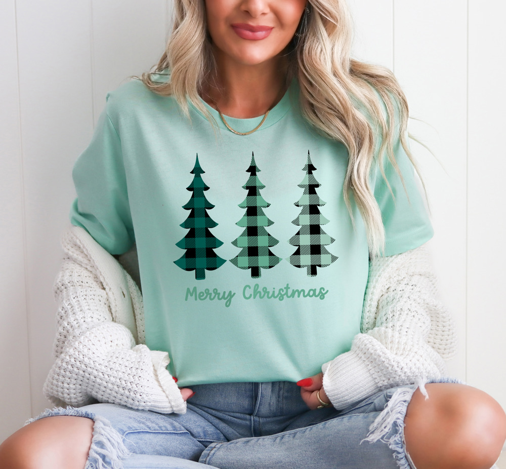 A Minty Merry Christmas Trees Graphic Tee