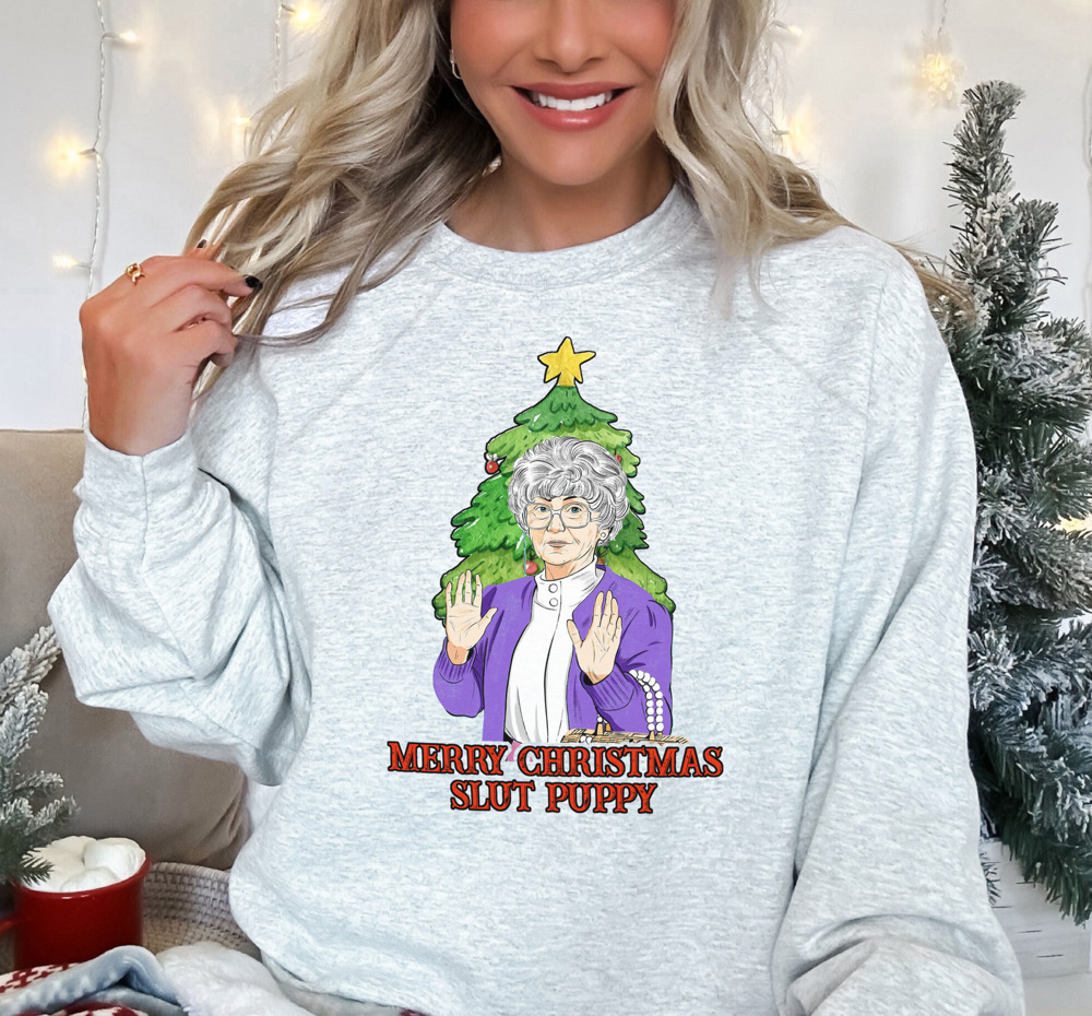 Sophia's Golden Christmas Holiday Bella Canvas Sweater