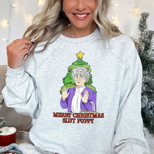 Sophia's Golden Christmas Holiday Bella Canvas Sweater