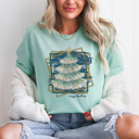 Small Heather Mint Merry Christmas Tree Bella Canvas Tee