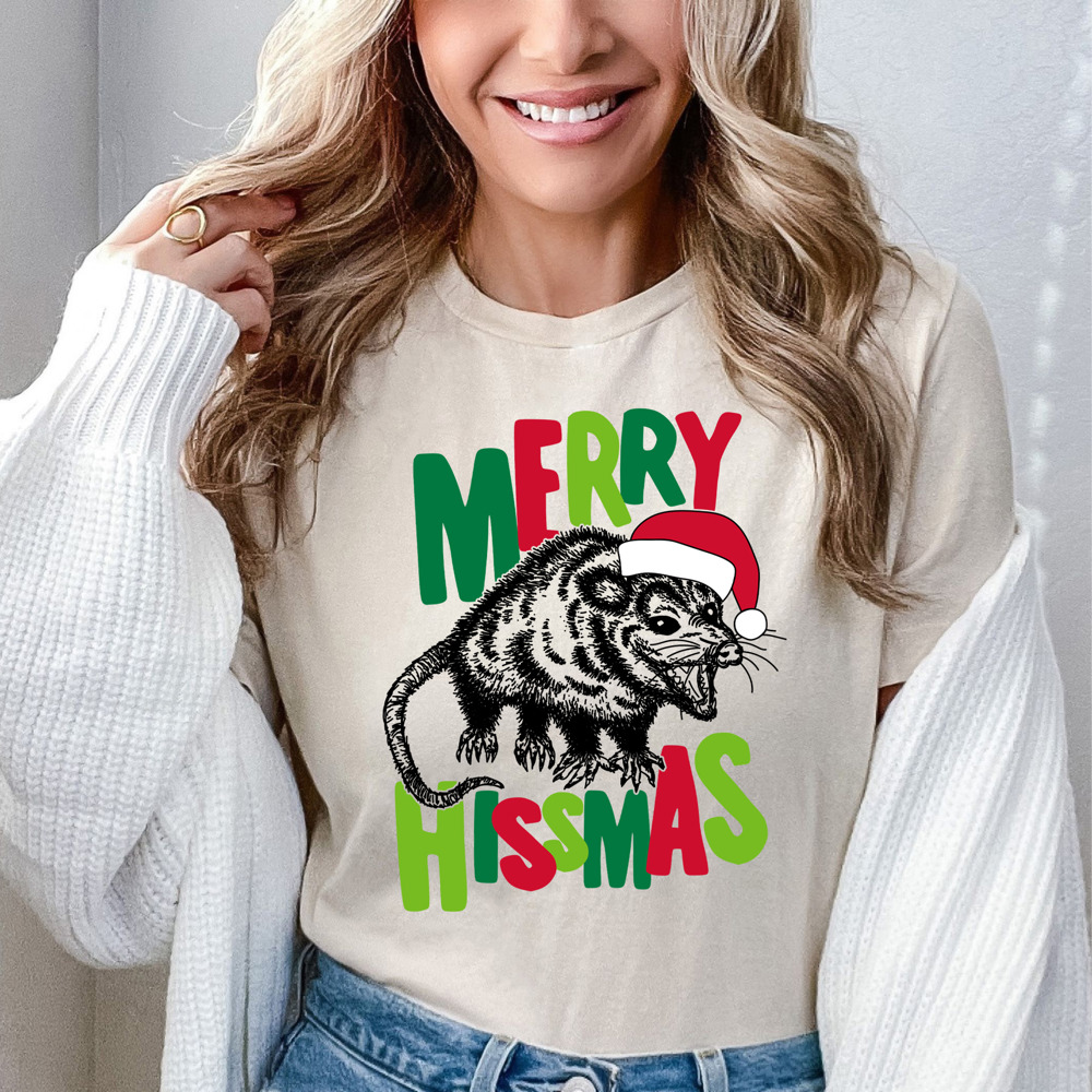 'Merry Hissmas' Trendy Trashy Christmas Bella Canvas Tee