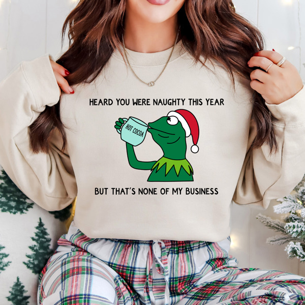 Trendy Naughty Christmas List Meme Bella Canvas Sweater