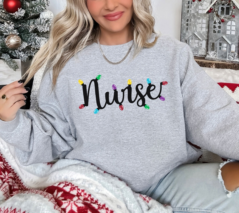 Cute Christmas Nurse Bella Canvas Graphic Sweater