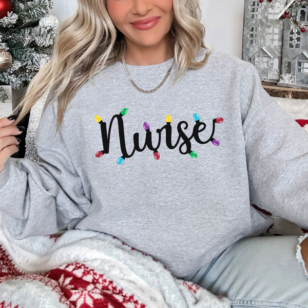 Cute Christmas Nurse Bella Canvas Graphic Sweater