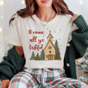  'O Come All Ye Faithful' Christmas Holiday Bella Canvas Tee