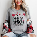 Small Athletic Grey Oh What Fun It Is To Teach Christmas Teacher Bella Canvas Tee