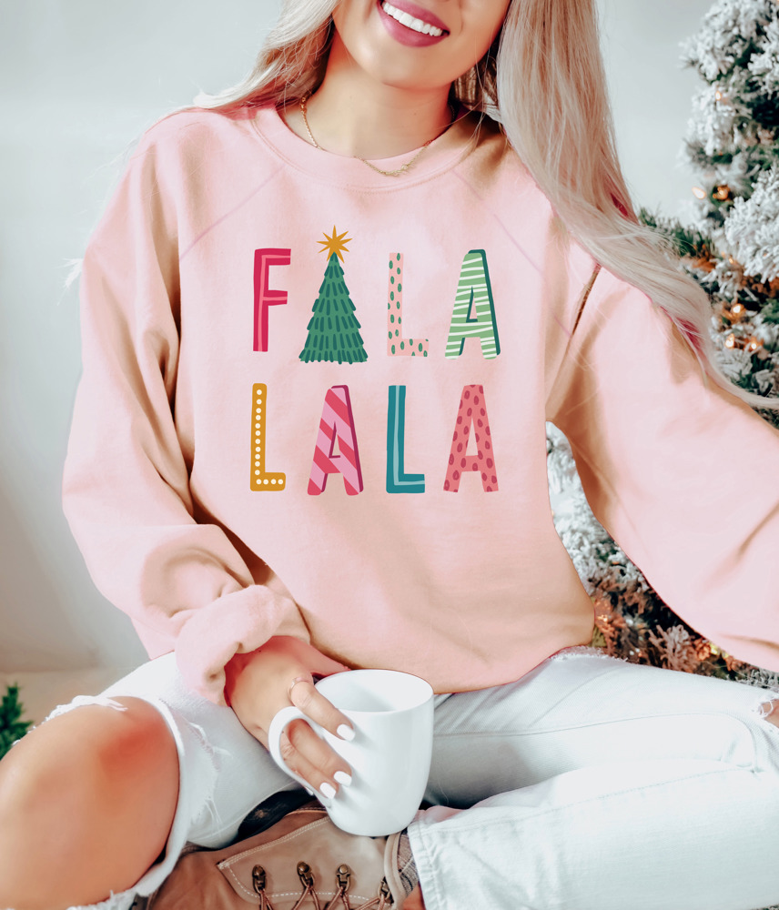 Cozy Soft Bella Canvas Fleece Fa La La La Sweaters