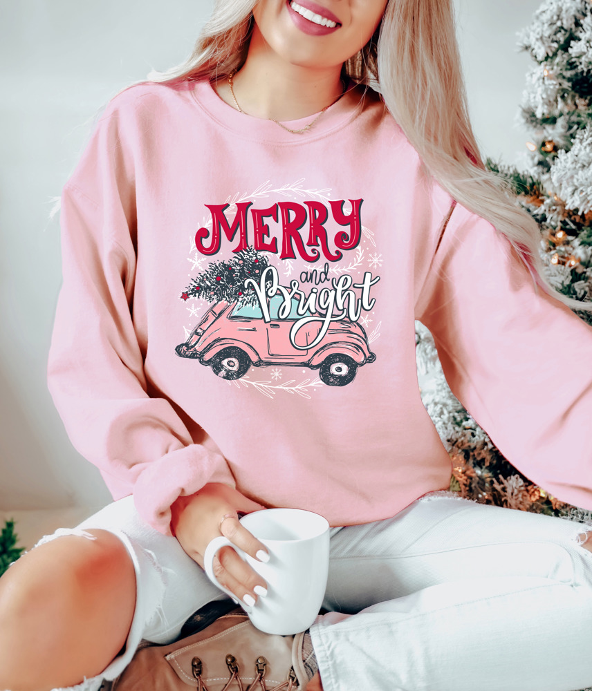 Cozy Christmas Bella Canvas Merry and Bright Sweaters