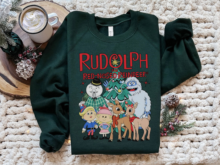 Rudolph and Friends Christmas Holiday Bella Canvas Festive Sweater