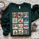  Christmas Vintage Stamp Collection Bella Canvas Sweater