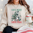  Sorta Merry Sorta Feral Trendy Bella Canvas Christmas Sweater