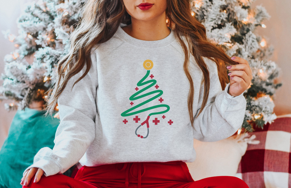 Cute Christmas Nurse Bella Canvas Sweater