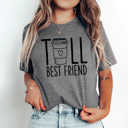 Small TALL Best Friend Heather Grey Best Friend Bella Canvas Matching Christmas Gift Tees