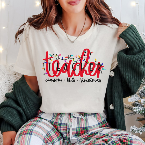 Cute Teacher Christmas Gift Bella Canvas Tee