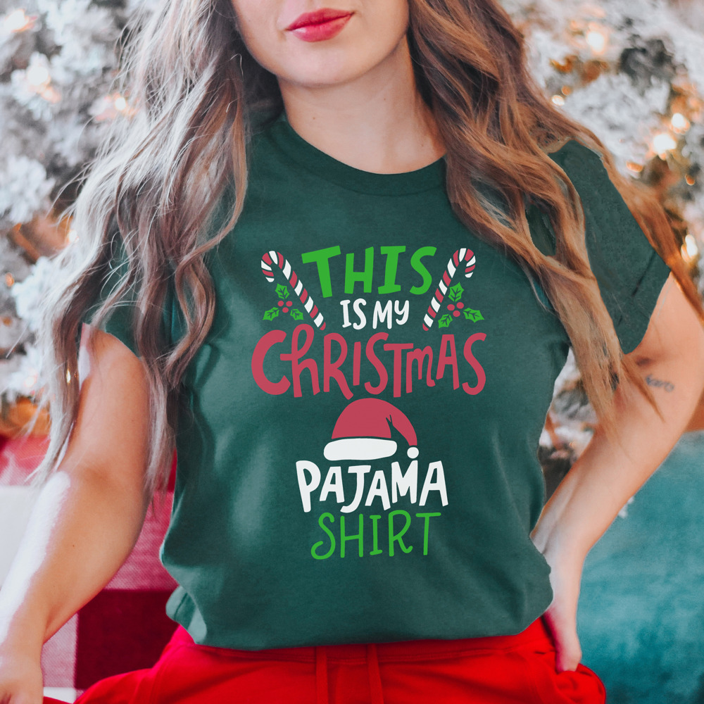 Bella Canvas Christmas Pajama Shirt Graphic Tee