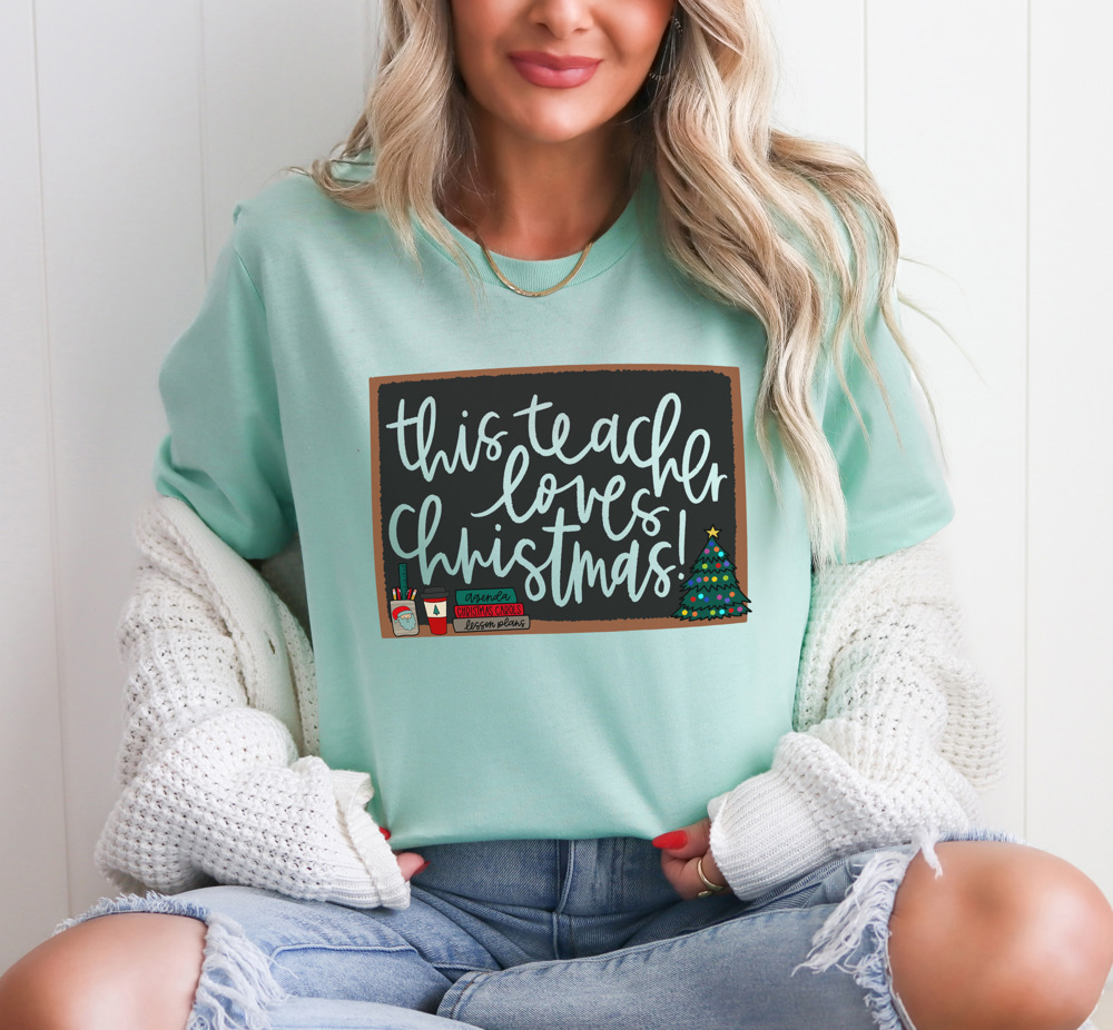 This Teacher Loves Christmas Bella Canvas Tee