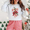  Vintage Candy Cane And Holly Print Bella Canvas Sweater