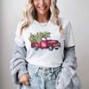  Classic Christmas Tree Vintage Truck Bella Canvas Tee