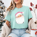  Pink and Minty Vintage Santa Bella Canvas Tee
