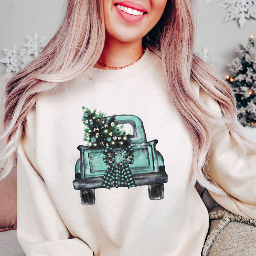 Vintage Wash Christmas Truck Bella Canvas Sweater